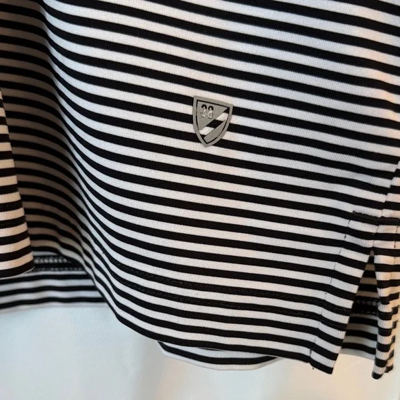 Daniel Cremieux Black and White Striped Polo Shirt - Picture 2 of 5